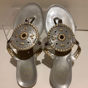Jack Rogers Georgica Jelly Sandals Silver/Gold